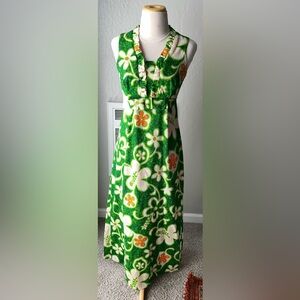Vibrant Green Floral A-Line Skirt